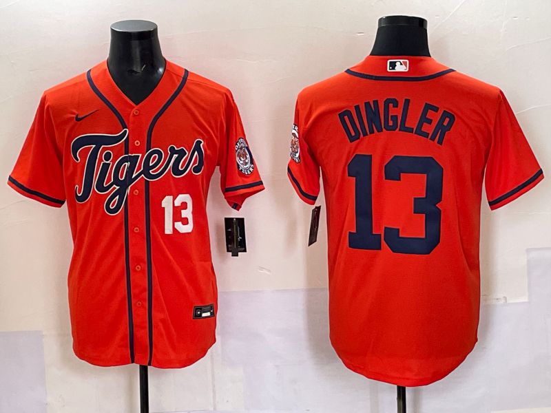 Men Detroit Tigers #13 Dingler Orange Game 2025 Nike MLB Jersey style 007